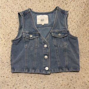 Ultra Flirt Blue Denim Crop Top